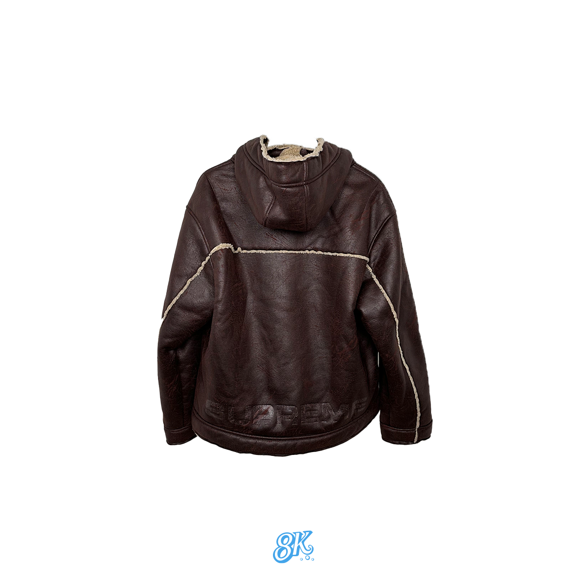 Supreme Faux Shearling Hooded Jacket Brown